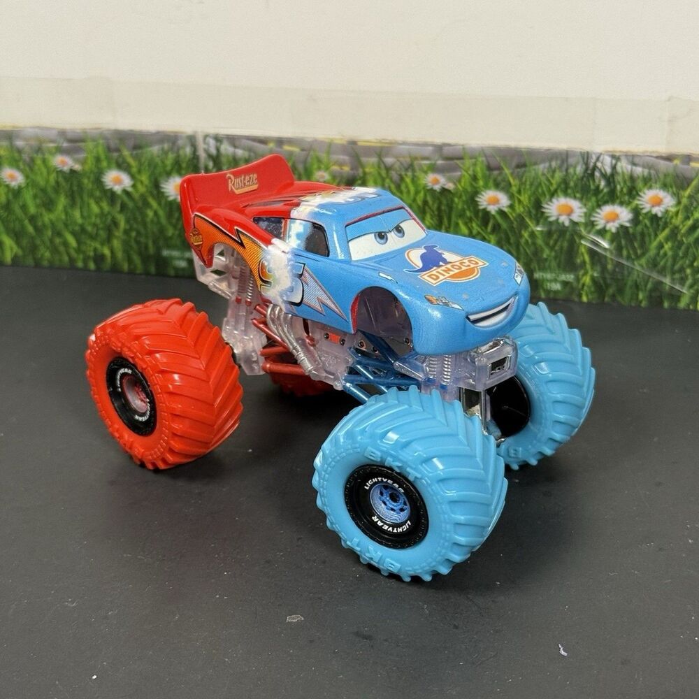 Disney Pixar Cars Custom Monster Truck Transforming Lightning McQueen Red Blue